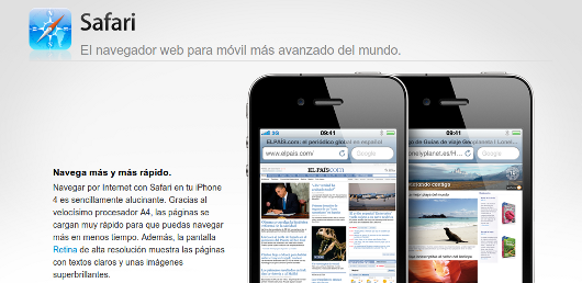 Safari, navegador por defecto del iPhone