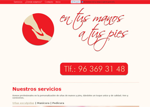 En tus manos a tus pies - Uñas esculpidas Diseño web Valencia, en tus manos a tus pies