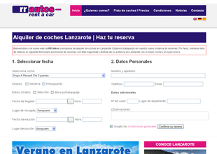 RR Autos Alquiler de Coches Diseño web Lanzarote RR Autos Alquiler de Coches