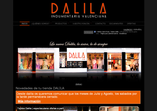 Tejidos Dalila, Indumentaria Valenciana Diseño web Valencia Tejidos Dalila